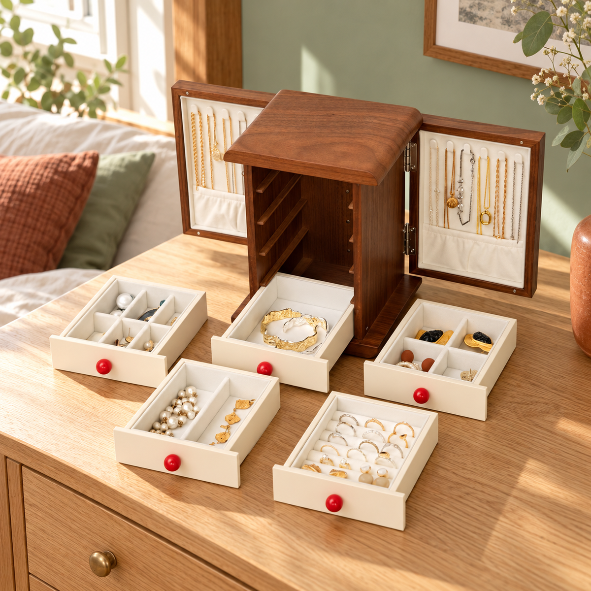 Boîte à bijoux avec régulation de l’humidité