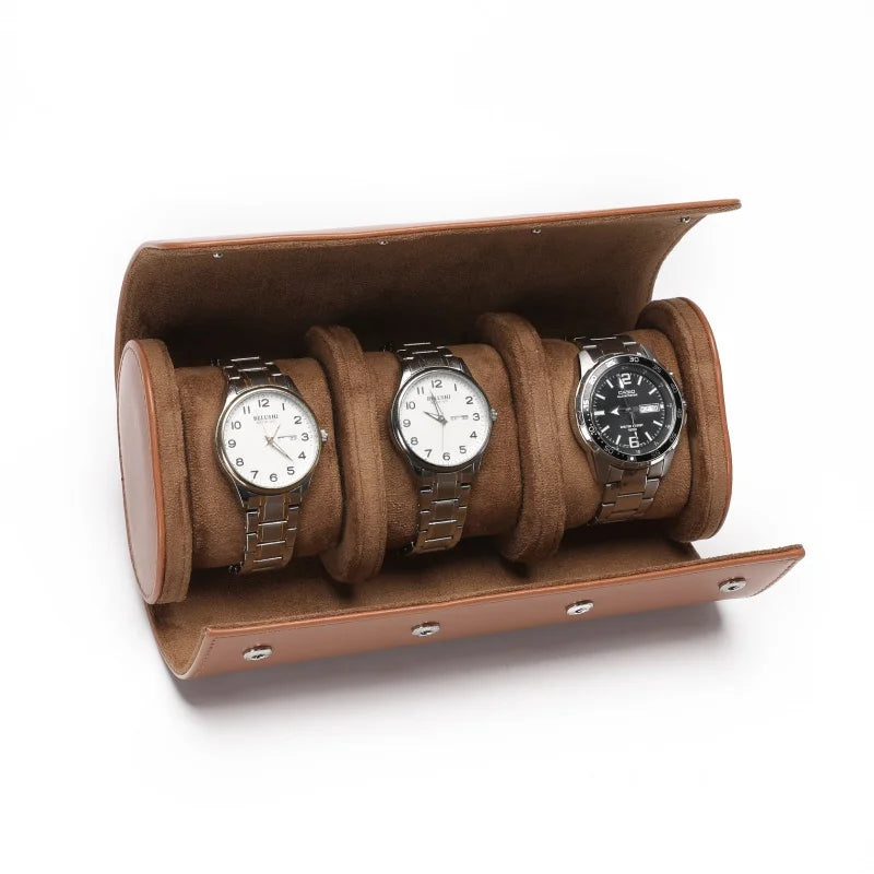 Coffret voyage pour 3 montres — Maison Kidora · Vue du modèle et de ses compartiments