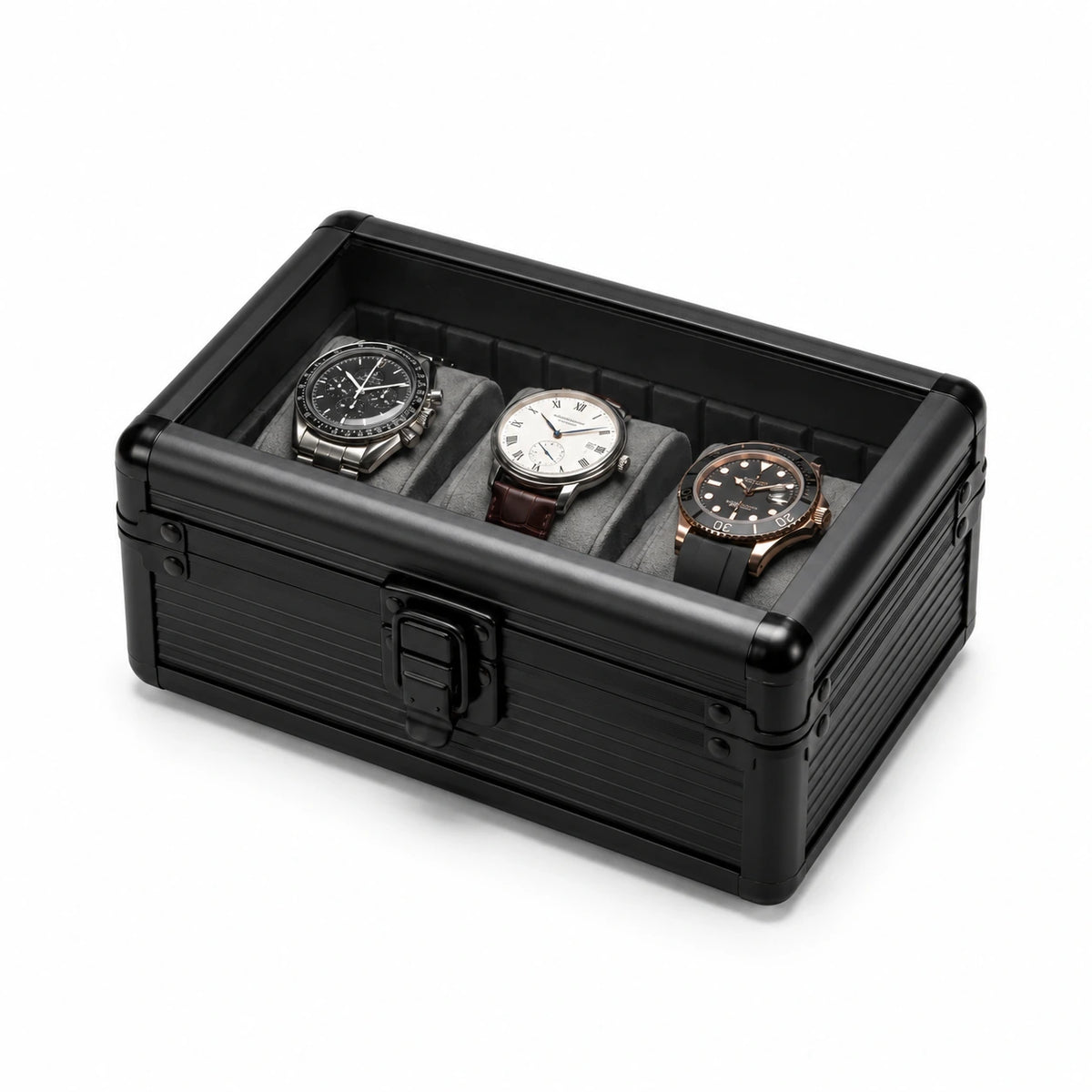 Boîte à montres — Elite 3 — Maison Kidora · Vue sur fond blanc