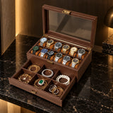 Boîte pour 10 montres avec rangement bijoux – Élégance Duo