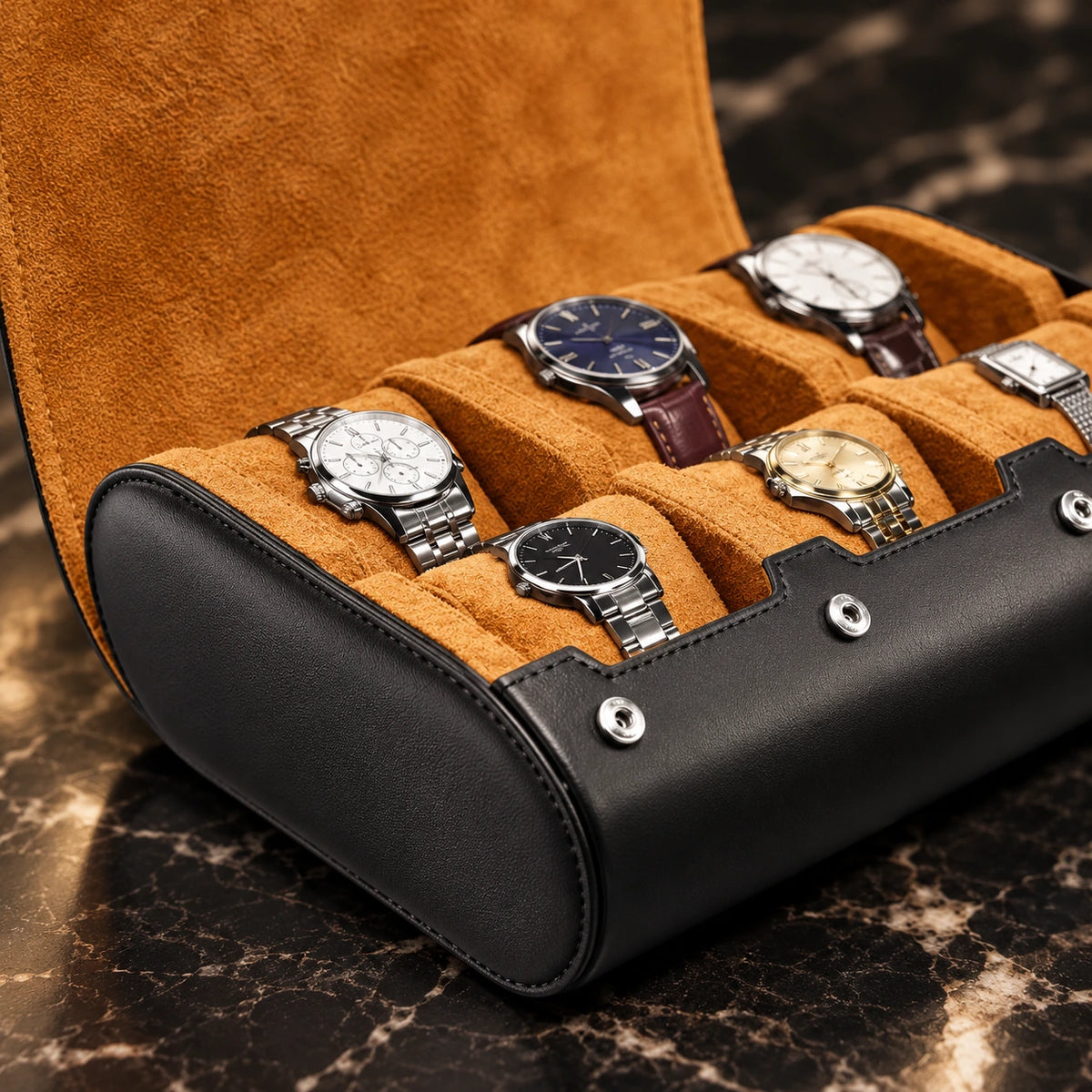 Étui à Montres — Miel Doré — Maison Kidora · Détail de finition