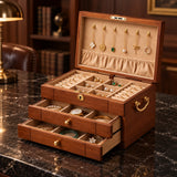 Grand coffret à bijoux en noyer – Style vintage