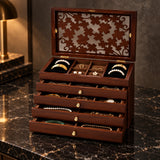 Grand coffret à bijoux vitré – Rangement sur 6 niveaux