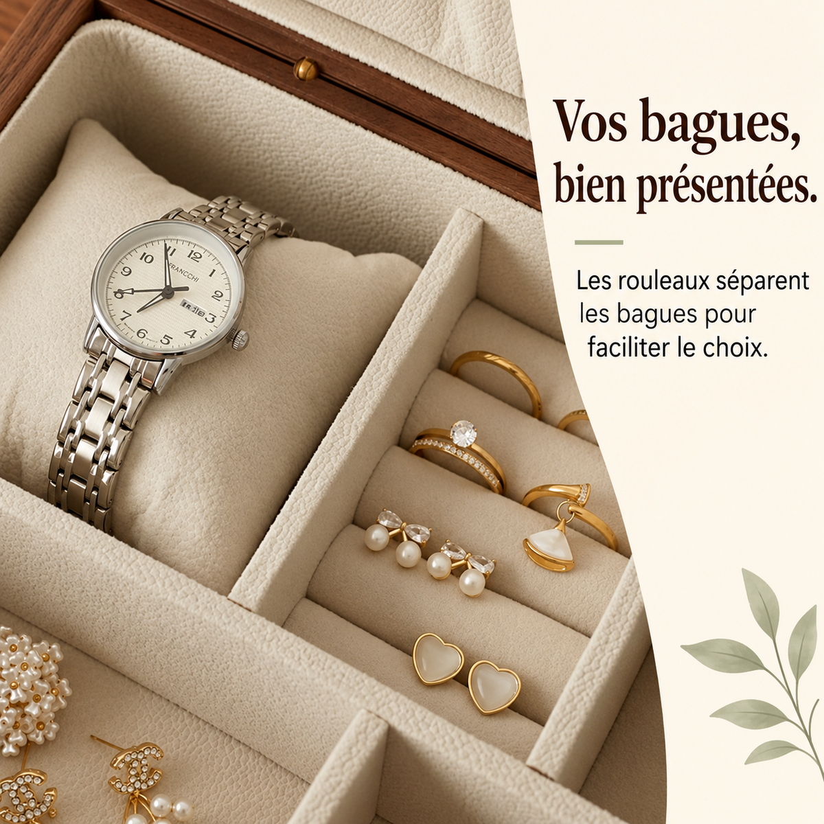 Boîte à bijoux en noyer – Fermeture au choix