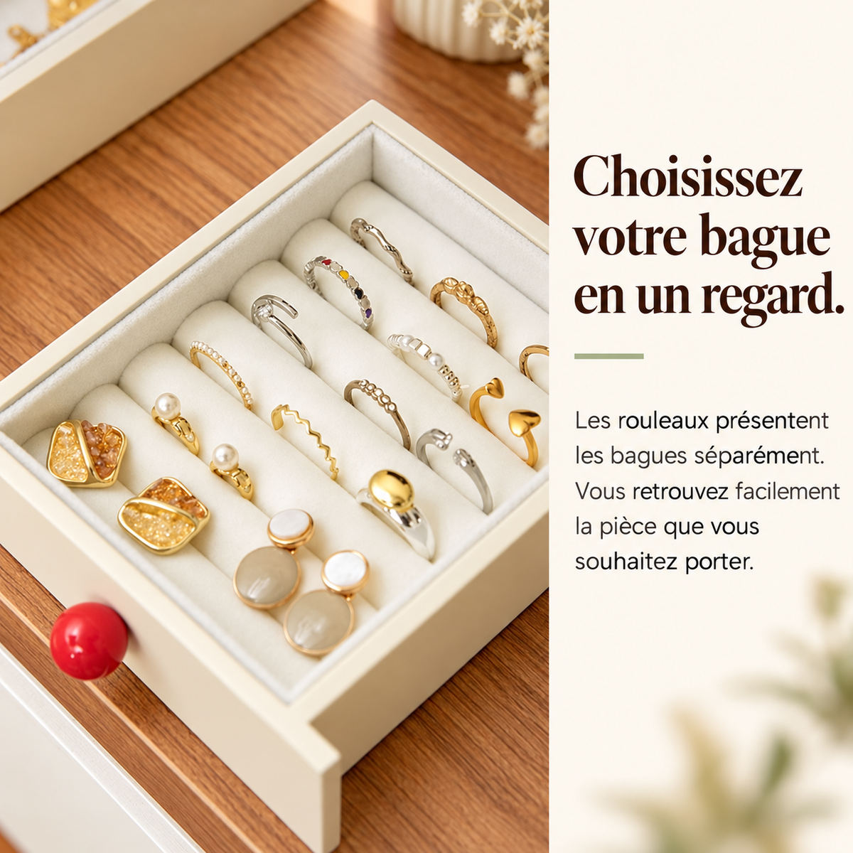 Boîte à bijoux avec régulation de l’humidité