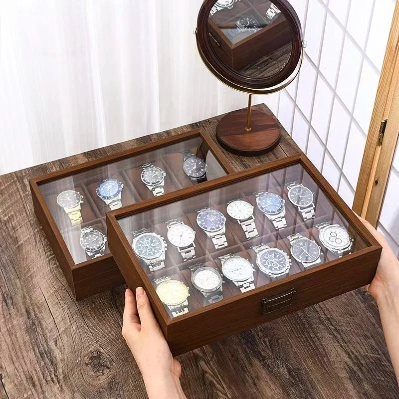 Boîte à Montres Homme en Bois — Maison Kidora · Vue du modèle et de ses compartiments