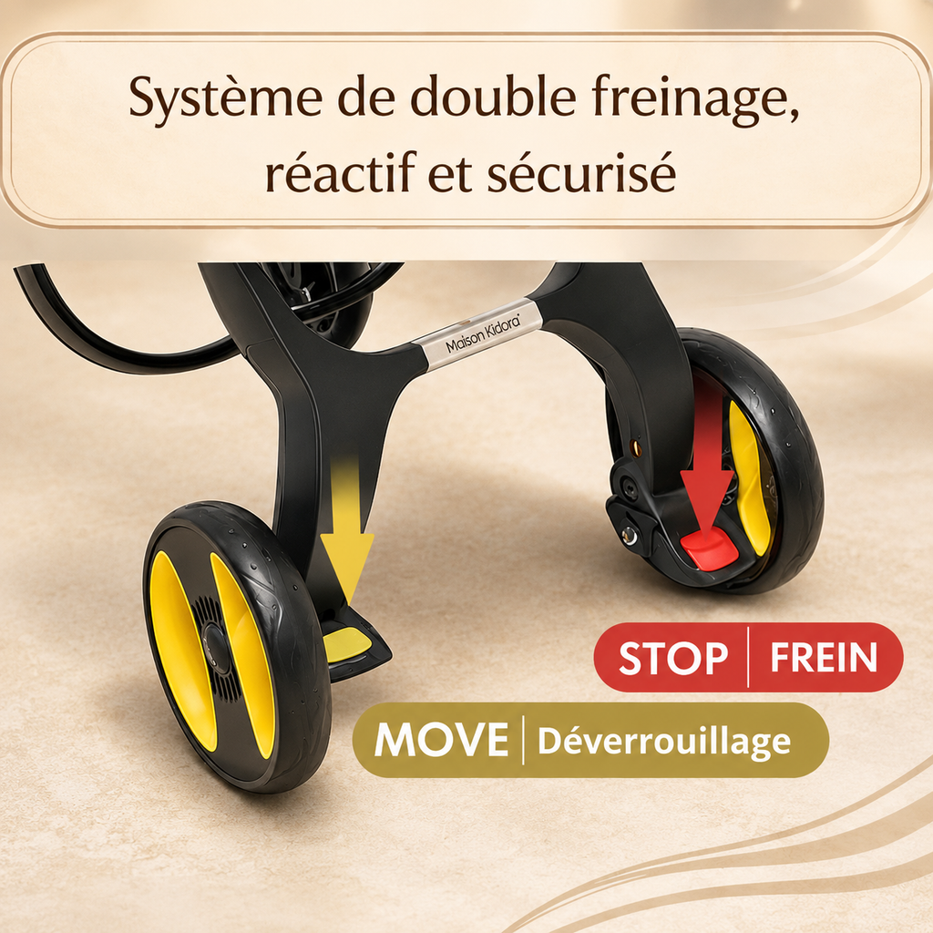 Poussette Bébé YazoGo Travel 4 en 1 avec Siège Auto Intégré — Compacte, Légère, Système de Voyage Complet