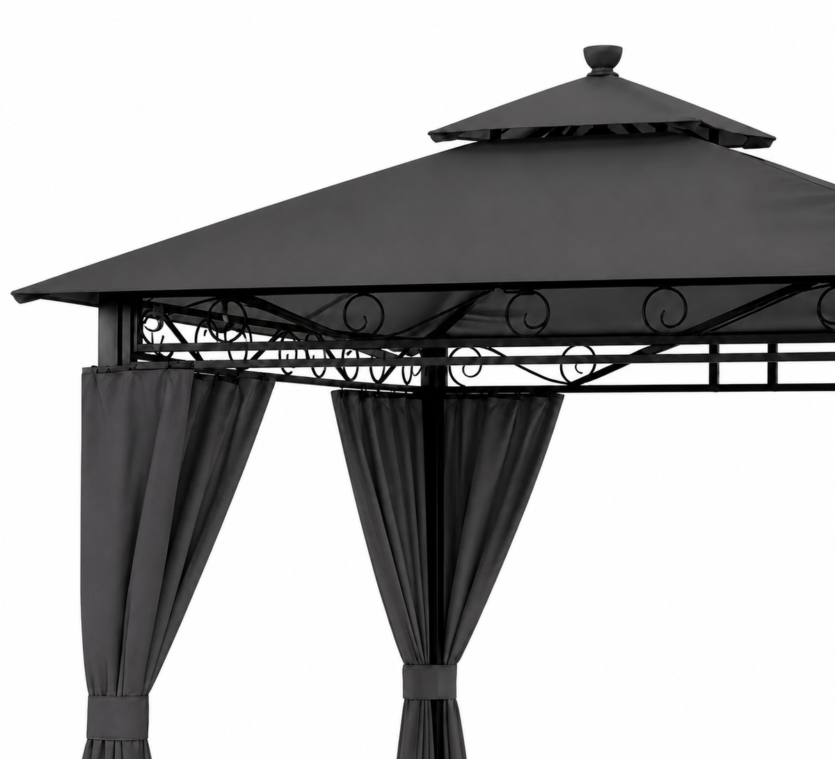 Pavillon de Jardin 3x3m Estiva — Imperméable, Structure Métallique, Rideaux Inclus