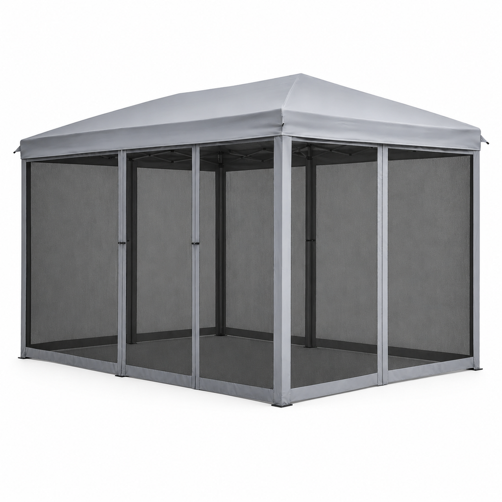 Pavillon Estiva Premium 6x3m — Tonnelle Pliante Anti-UV & Moustiquaires Amovibles