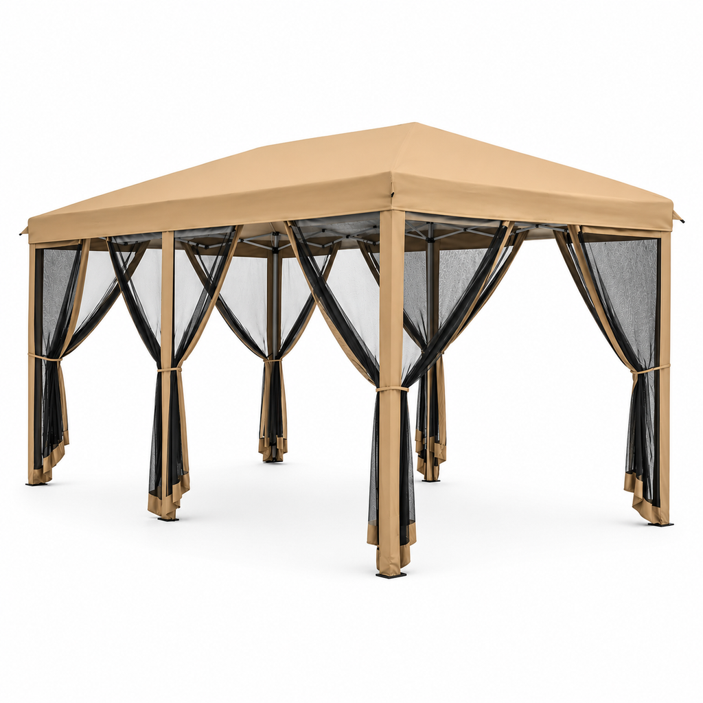 Pavillon Estiva Premium 6x3m — Tonnelle Pliante Anti-UV & Moustiquaires Amovibles
