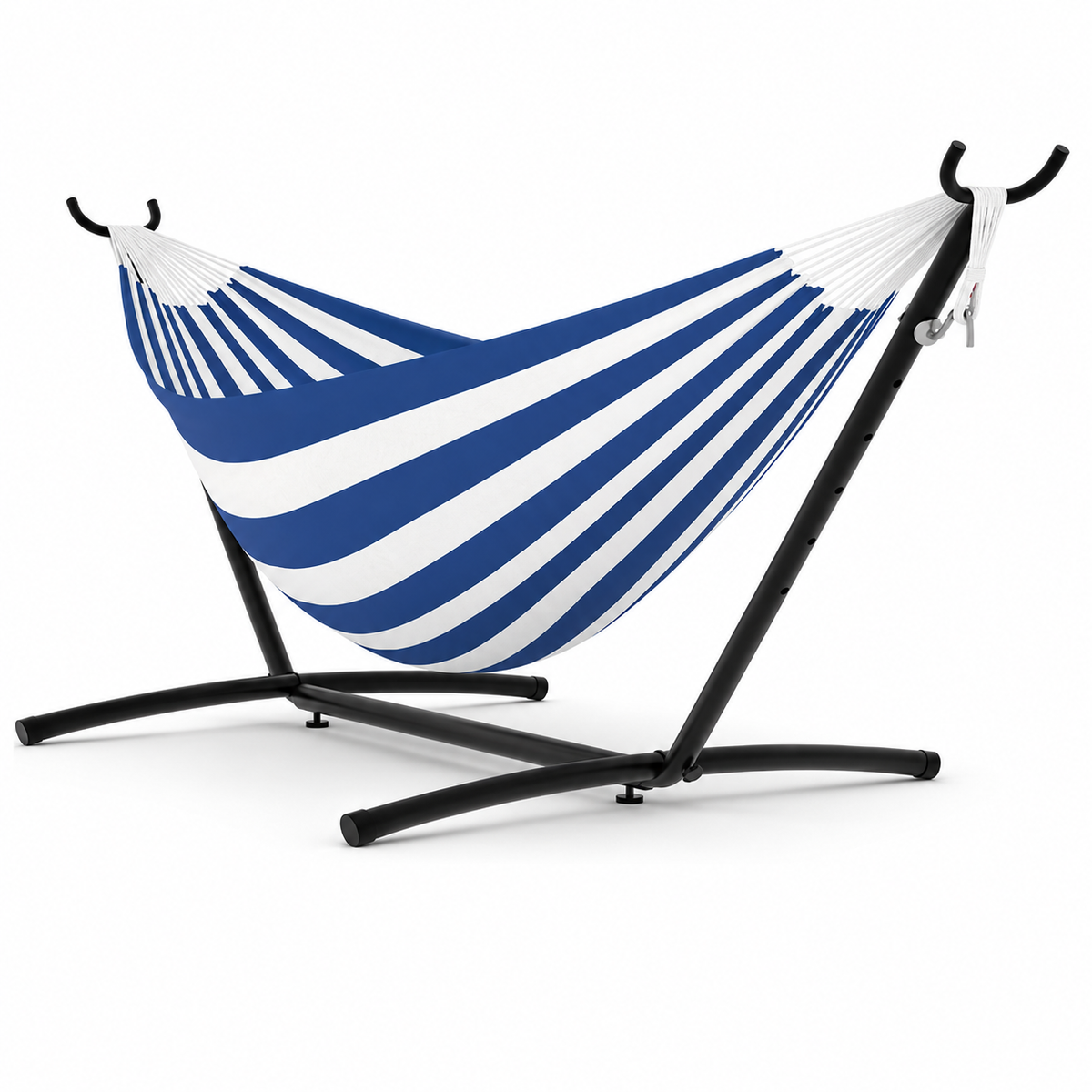 Hamac XXL Rayé avec Structure – 1 Personne, Capacité 200 kg, Intérieur & Extérieur