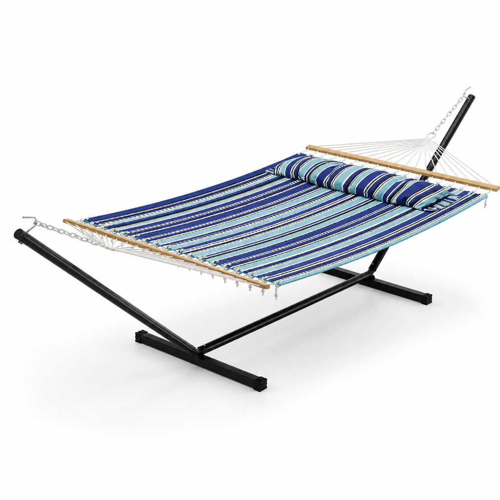 Hamac Double avec Structure – Capacité 215 kg, Oreiller & Sac Inclus, Jardin & Terrasse