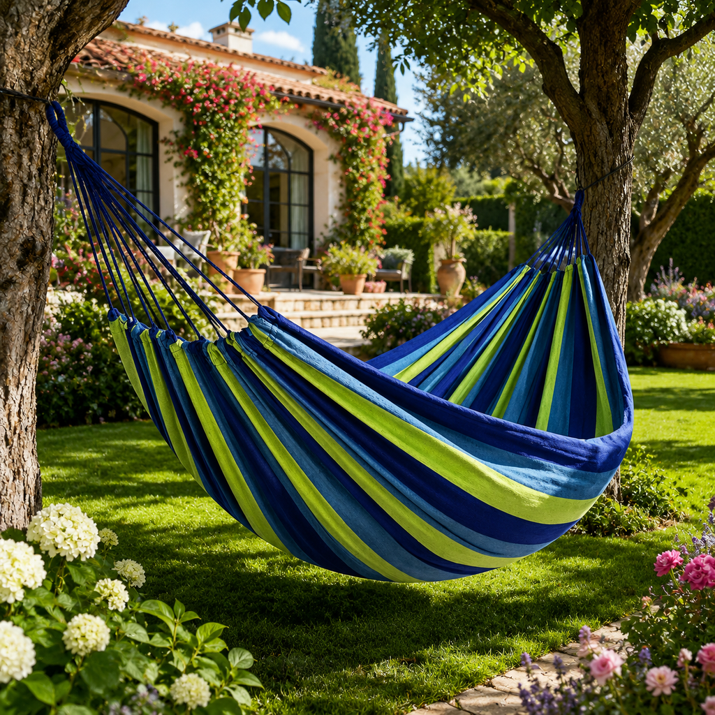 Hamac Simple Portable en Toile Épaisse – Camping, Jardin & Voyage