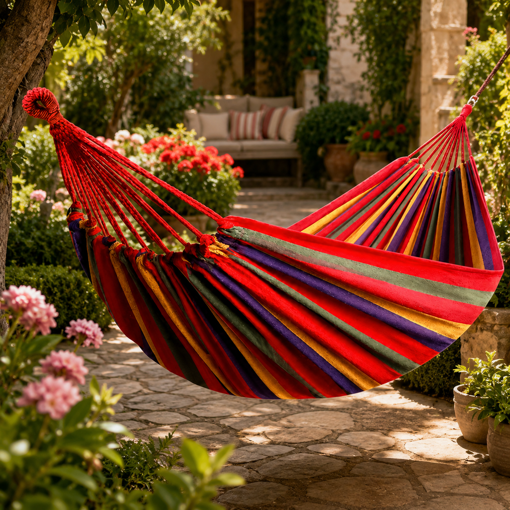 Hamac Simple Portable en Toile Épaisse – Camping, Jardin & Voyage
