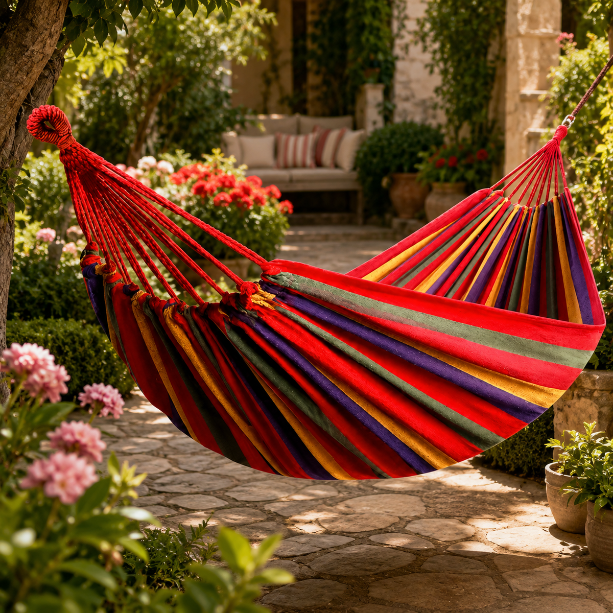 Hamac Simple Portable en Toile Épaisse – Camping, Jardin & Voyage