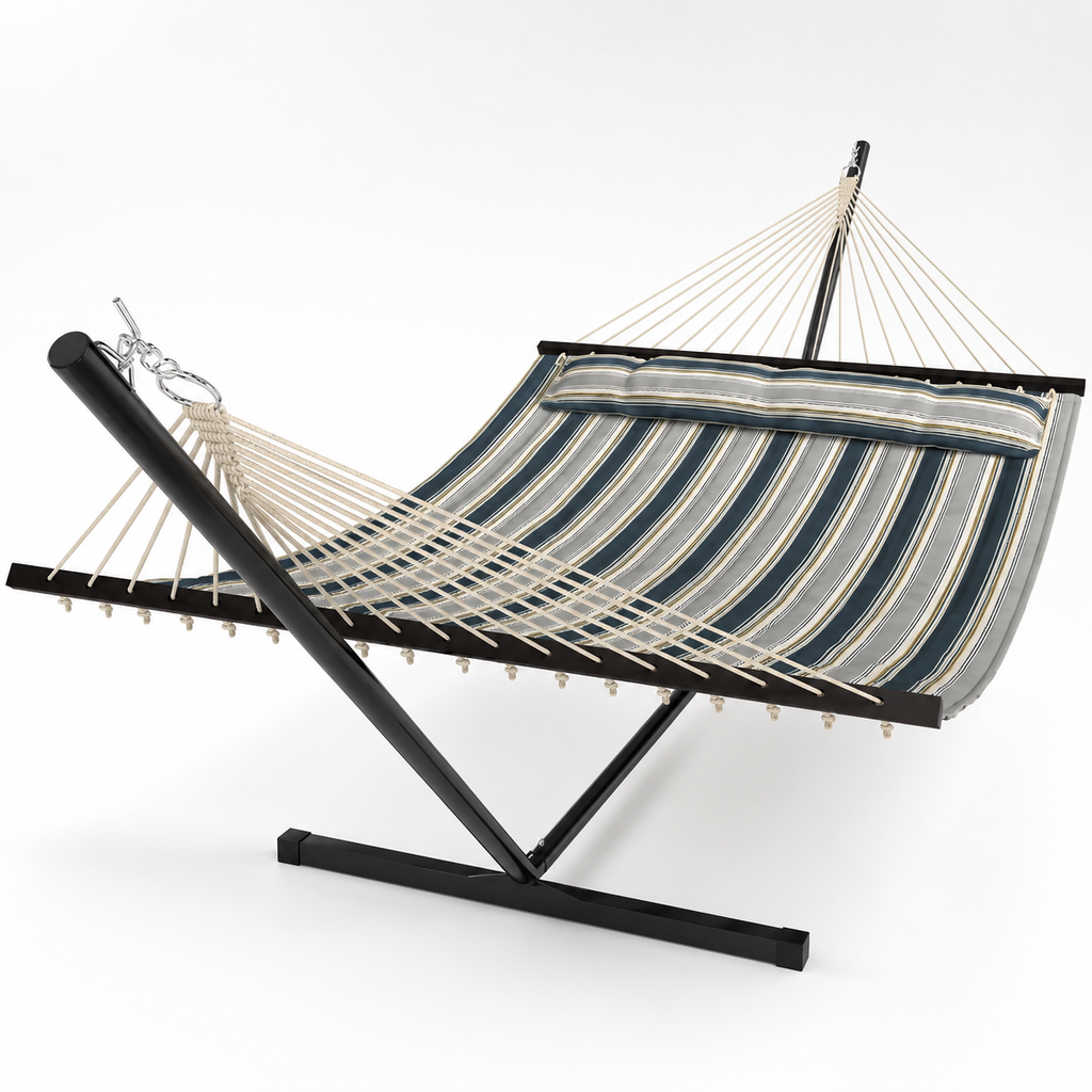 Hamac Double avec Structure – Capacité 215 kg, Oreiller & Sac Inclus, Jardin & Terrasse