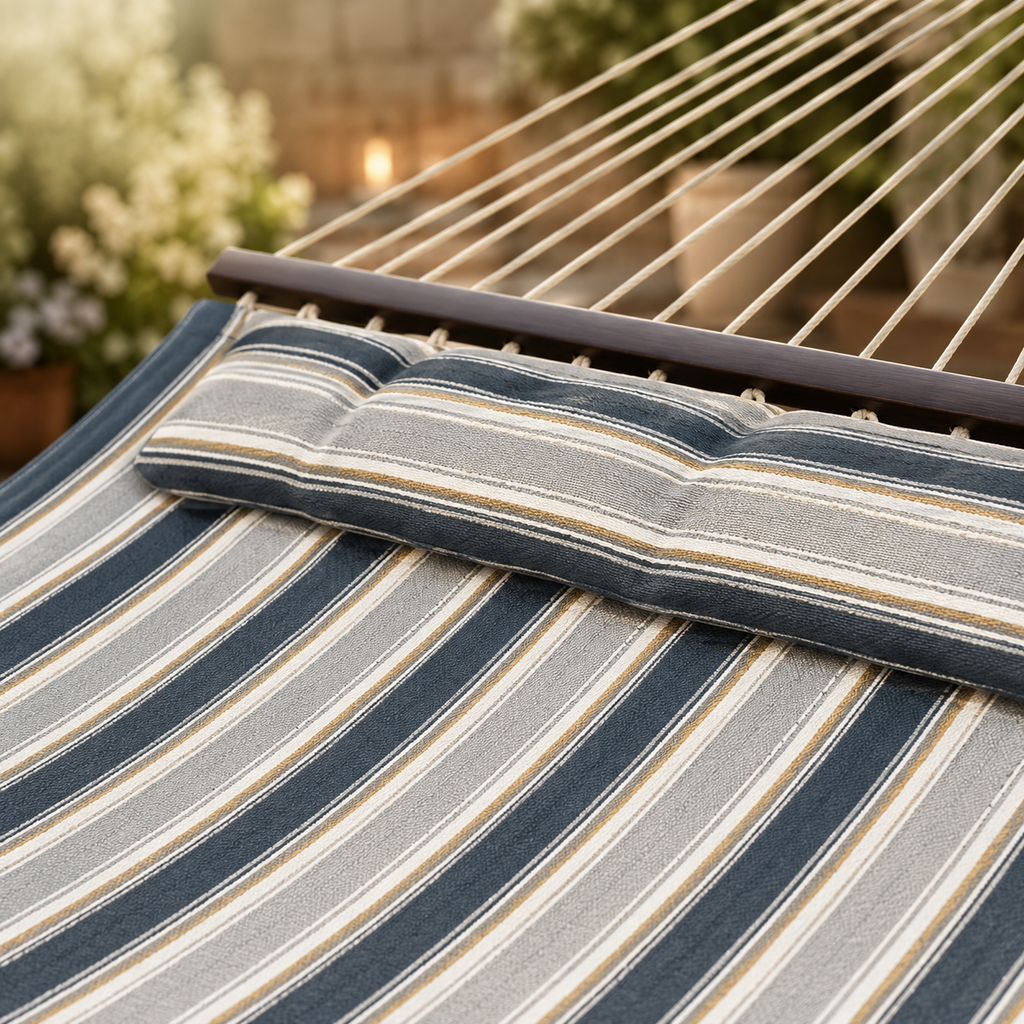 Hamac Double avec Structure – Capacité 215 kg, Oreiller & Sac Inclus, Jardin & Terrasse