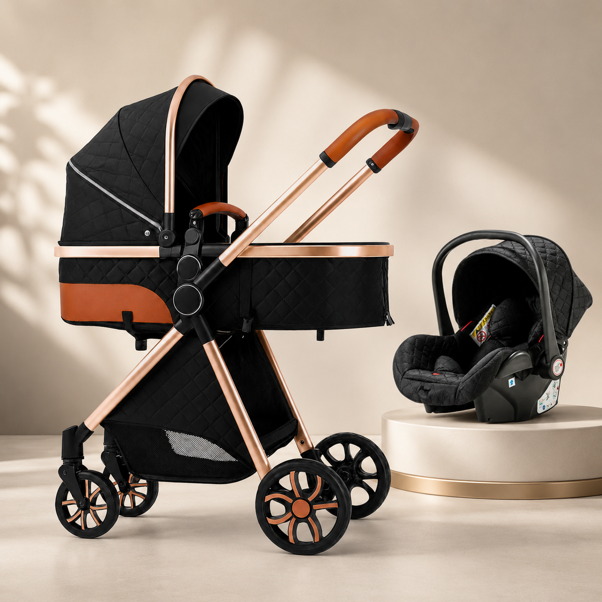 Poussette Bébé  trioflex 3 en 1  — Système de Voyage Complet avec Siège Auto et Landau