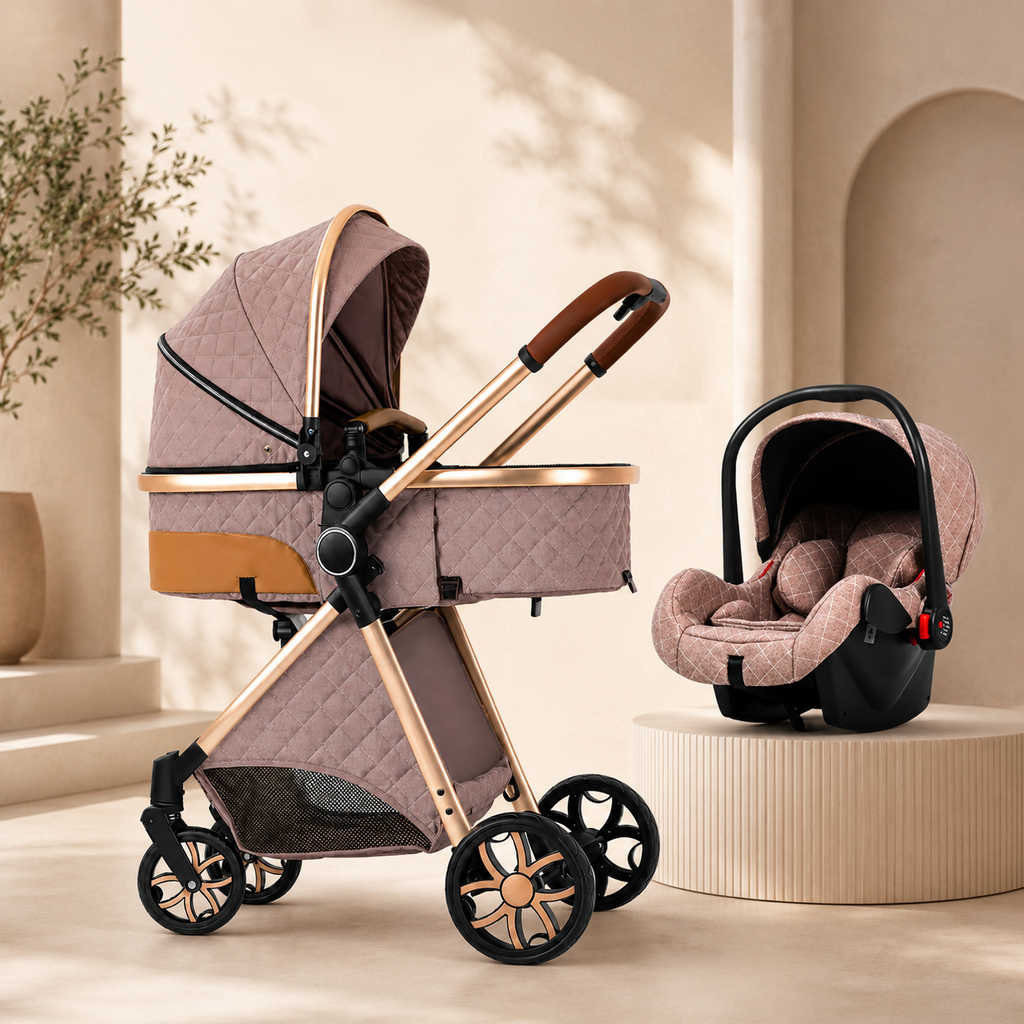 Poussette Bébé  trioflex 3 en 1  — Système de Voyage Complet avec Siège Auto et Landau