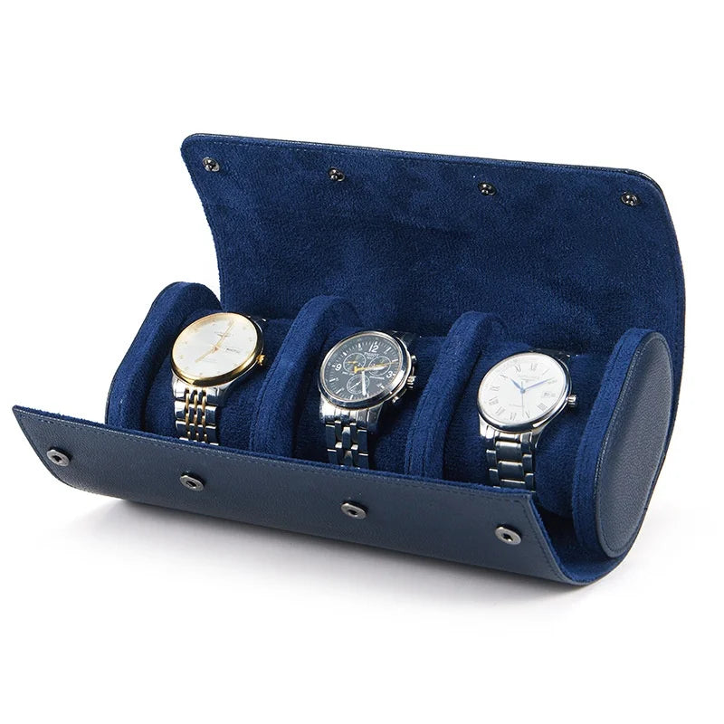 Coffret voyage pour 3 montres — Maison Kidora · Vue du modèle et de ses compartiments