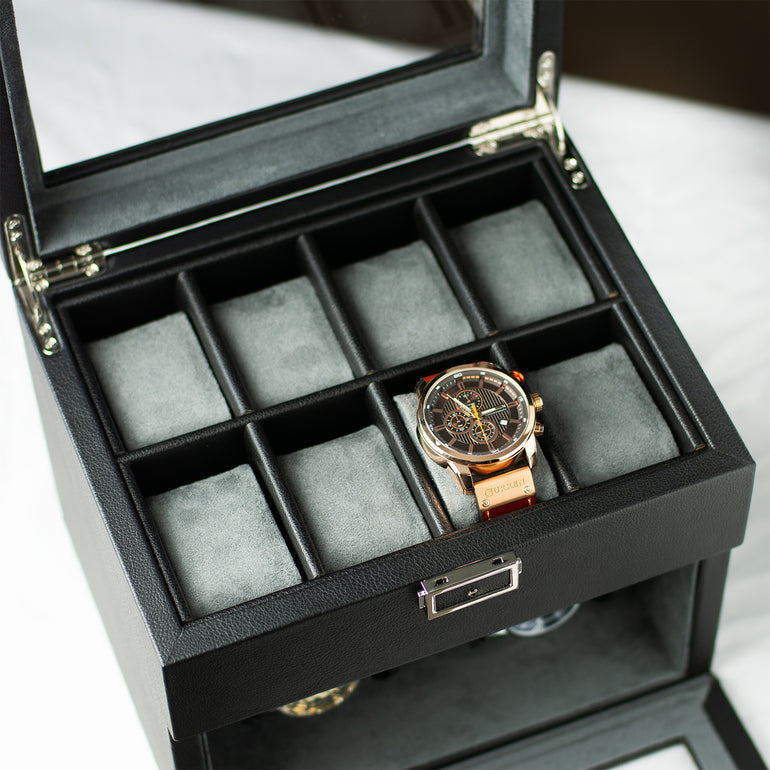 Remontoir — Coffret Garde Temps — Maison Kidora · Vue du modèle et de ses compartiments