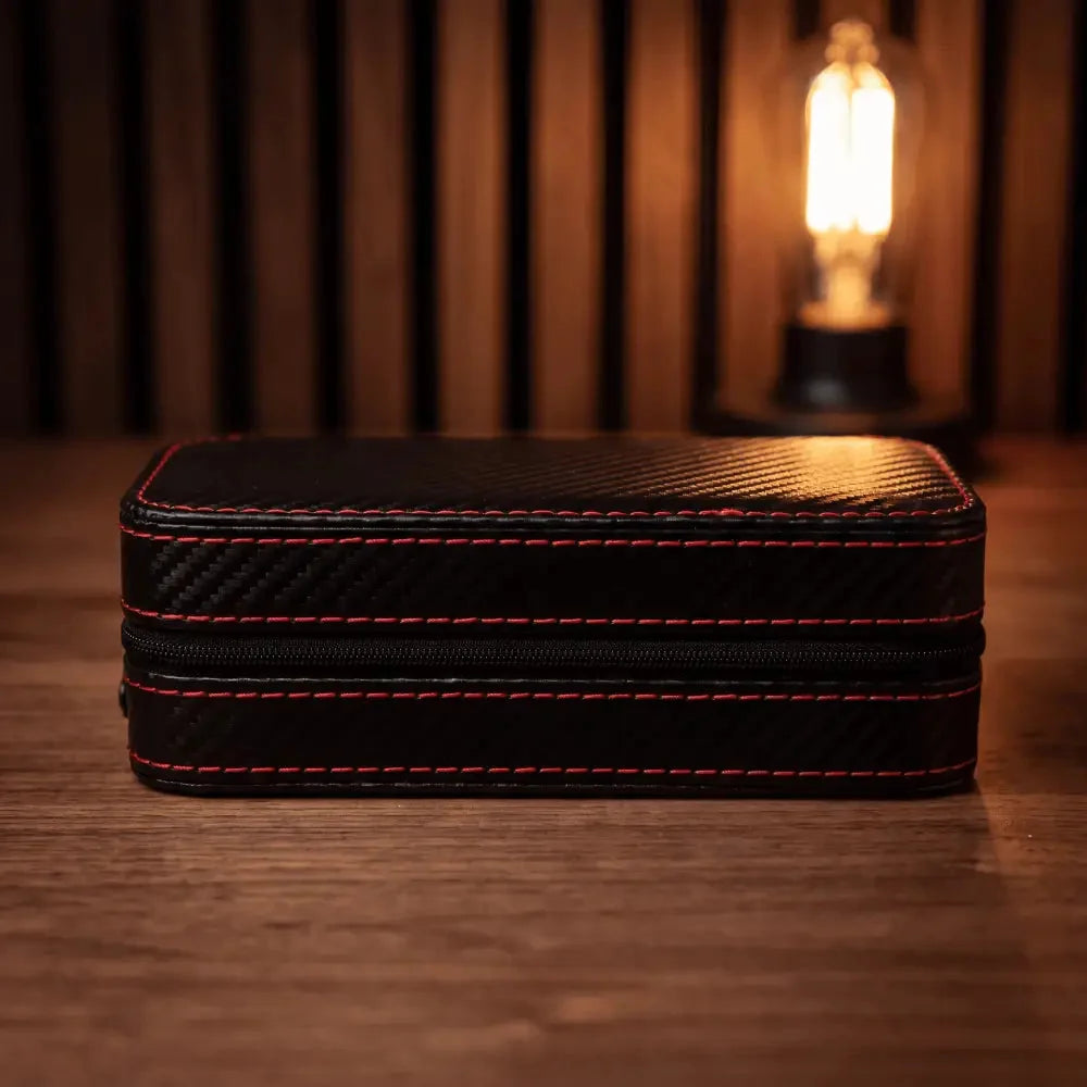 Étui de voyage pour 2 montres – Cuir et fibre de carbone