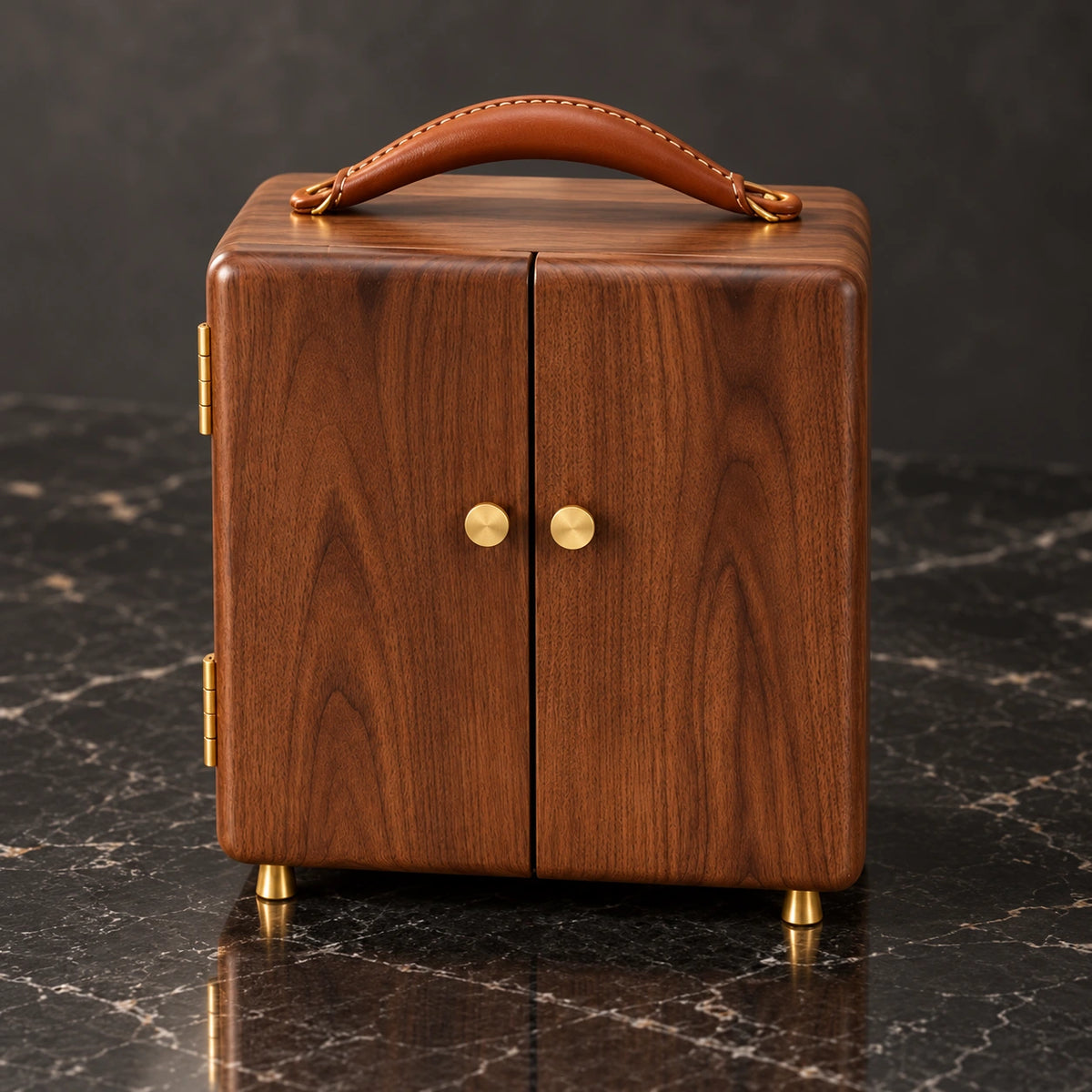 Boîte à Bijoux Noyer Massif – Multi-Tiroirs — Maison Kidora · Autre angle