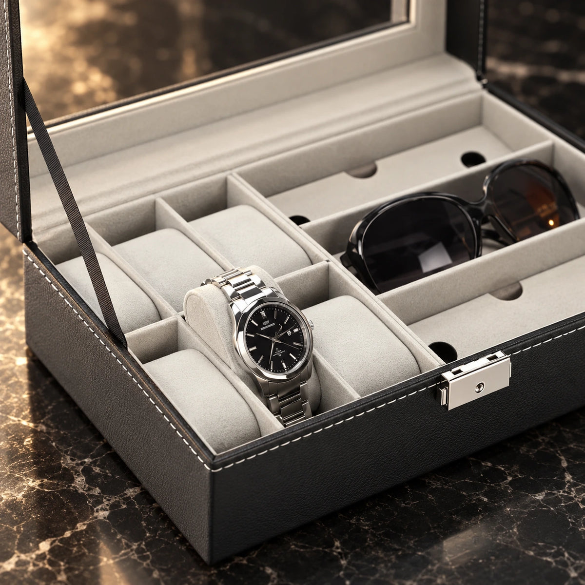 Boîte à Montres et Lunettes — Maison Kidora · Détail de finition
