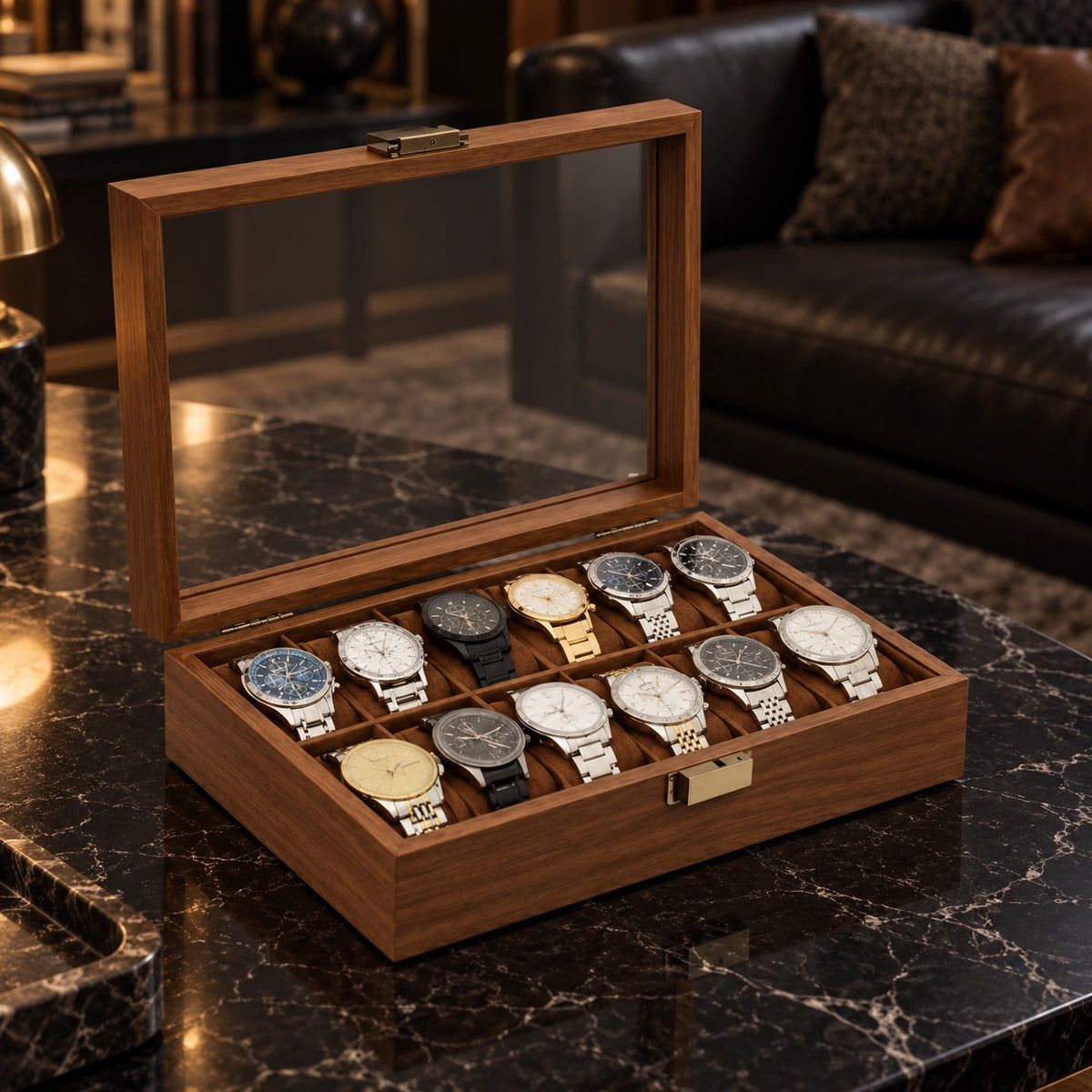 Boîte à Montres Homme en Bois — Maison Kidora · Vue lifestyle