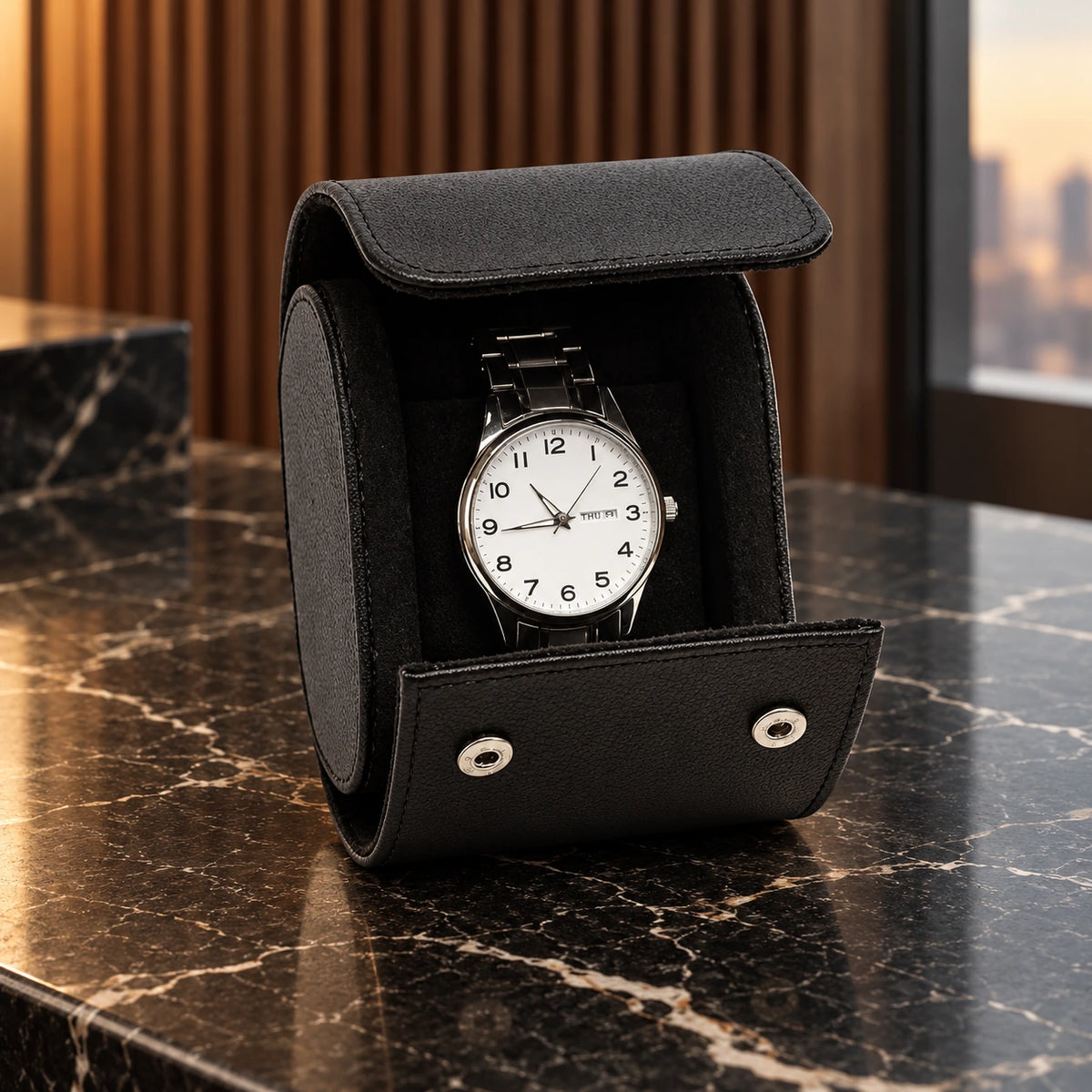 Coffret voyage pour 1 montre — Maison Kidora · Vue lifestyle