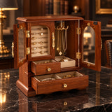Petite armoire à bijoux en bois – Coffret de rangement
