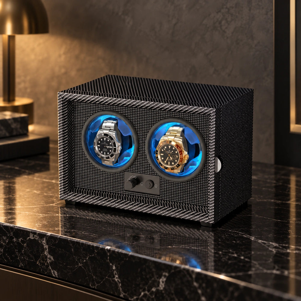 Remontoir pour 2 montres automatiques – Carbone