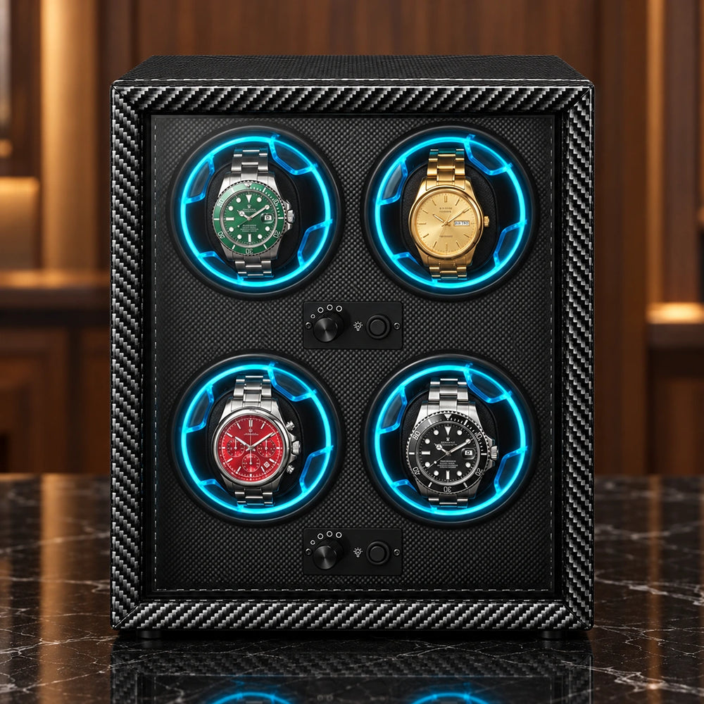 Remontoir pour 4 montres automatiques – Carbone