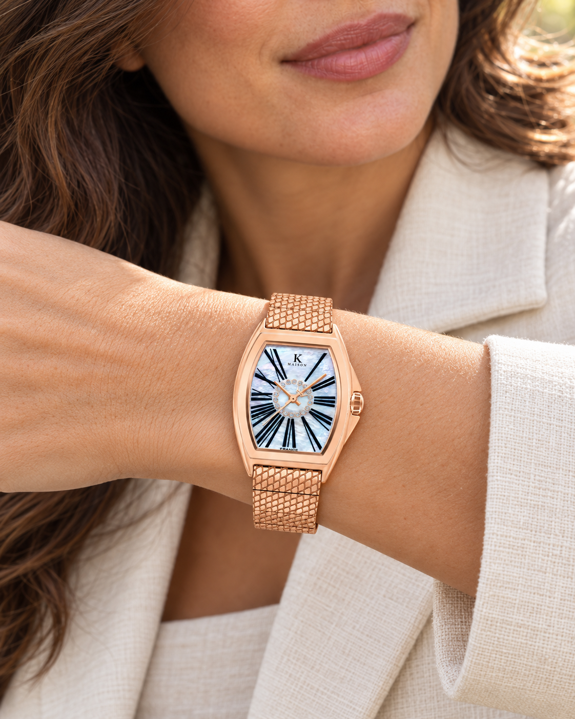 AUDACIEUSE ROSE GOLD — Maison Kidora · Photo au poignet